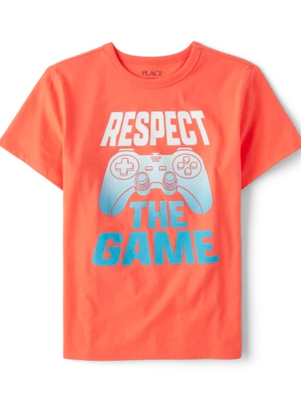 The Children's Place Coral Tee with Blue Gamer Graphic